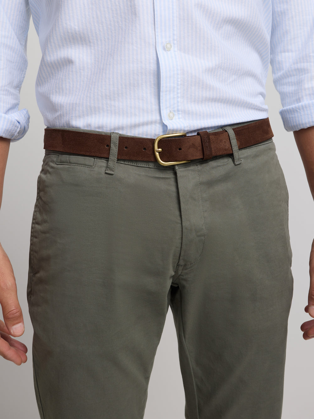 Pantalon chino casual verde oscuro