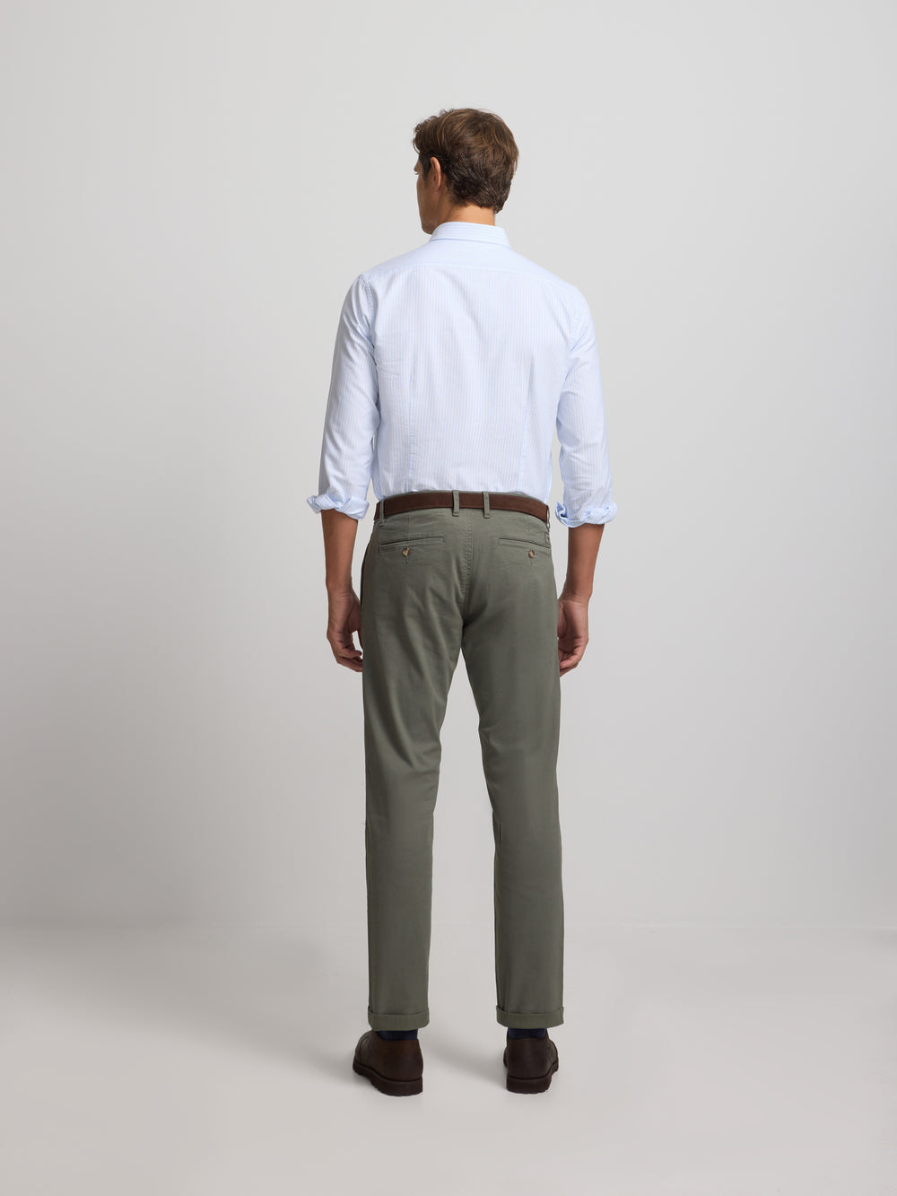 Pantalon chino casual verde oscuro