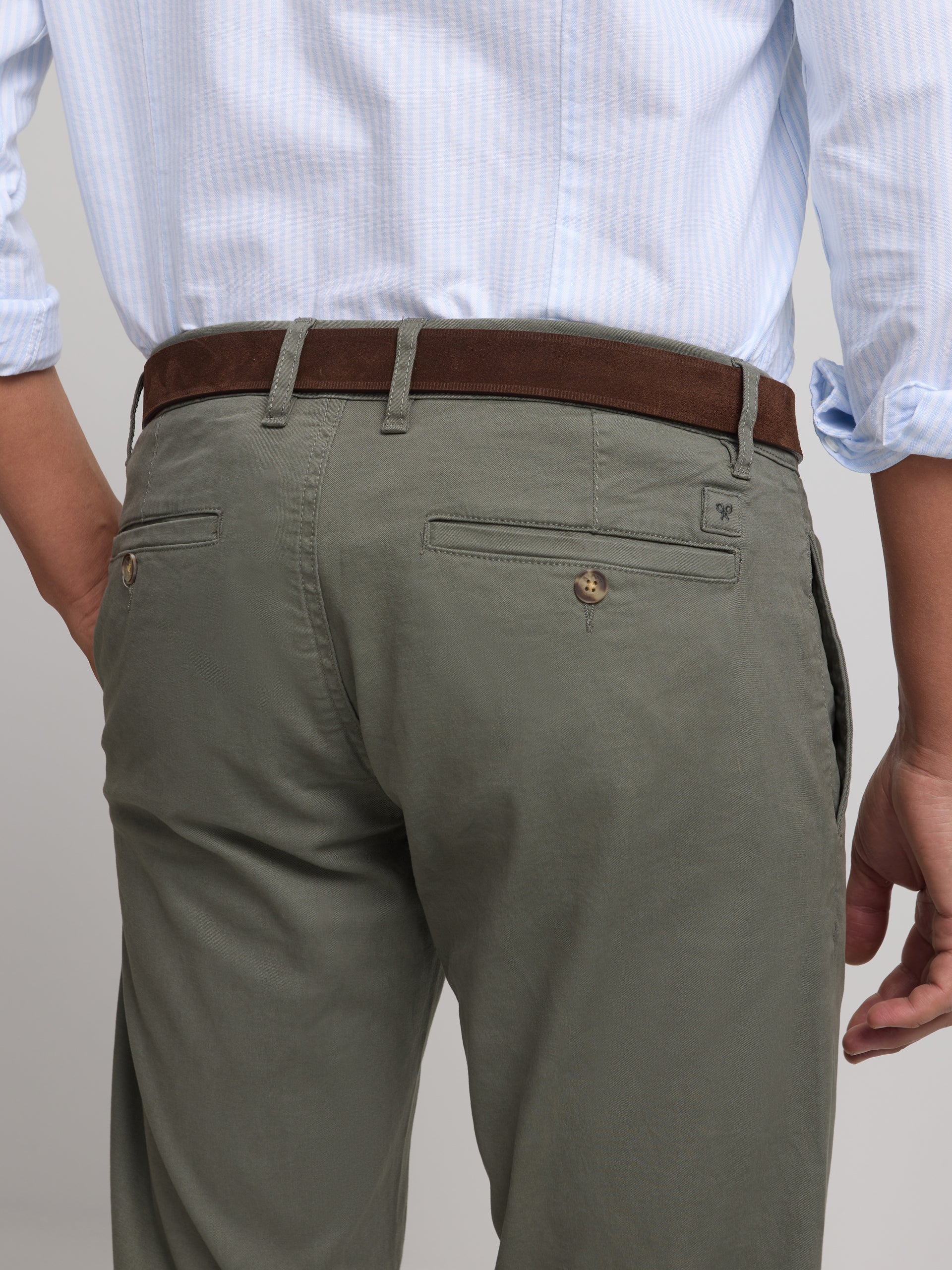 Pantalon chino décontracté vert foncé