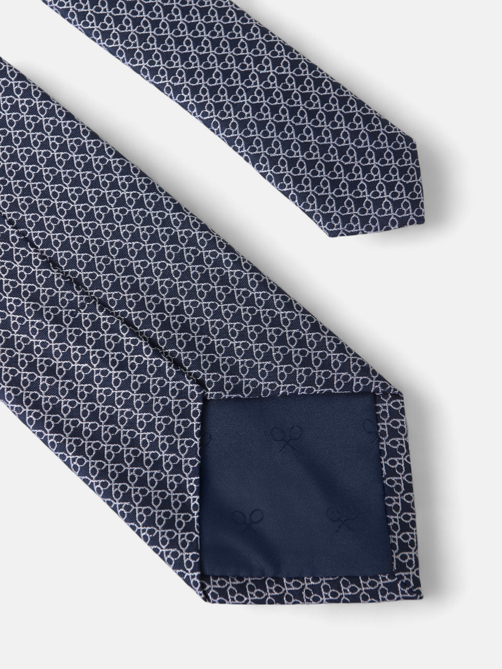 Corbata motivo multiraquetas azul marino