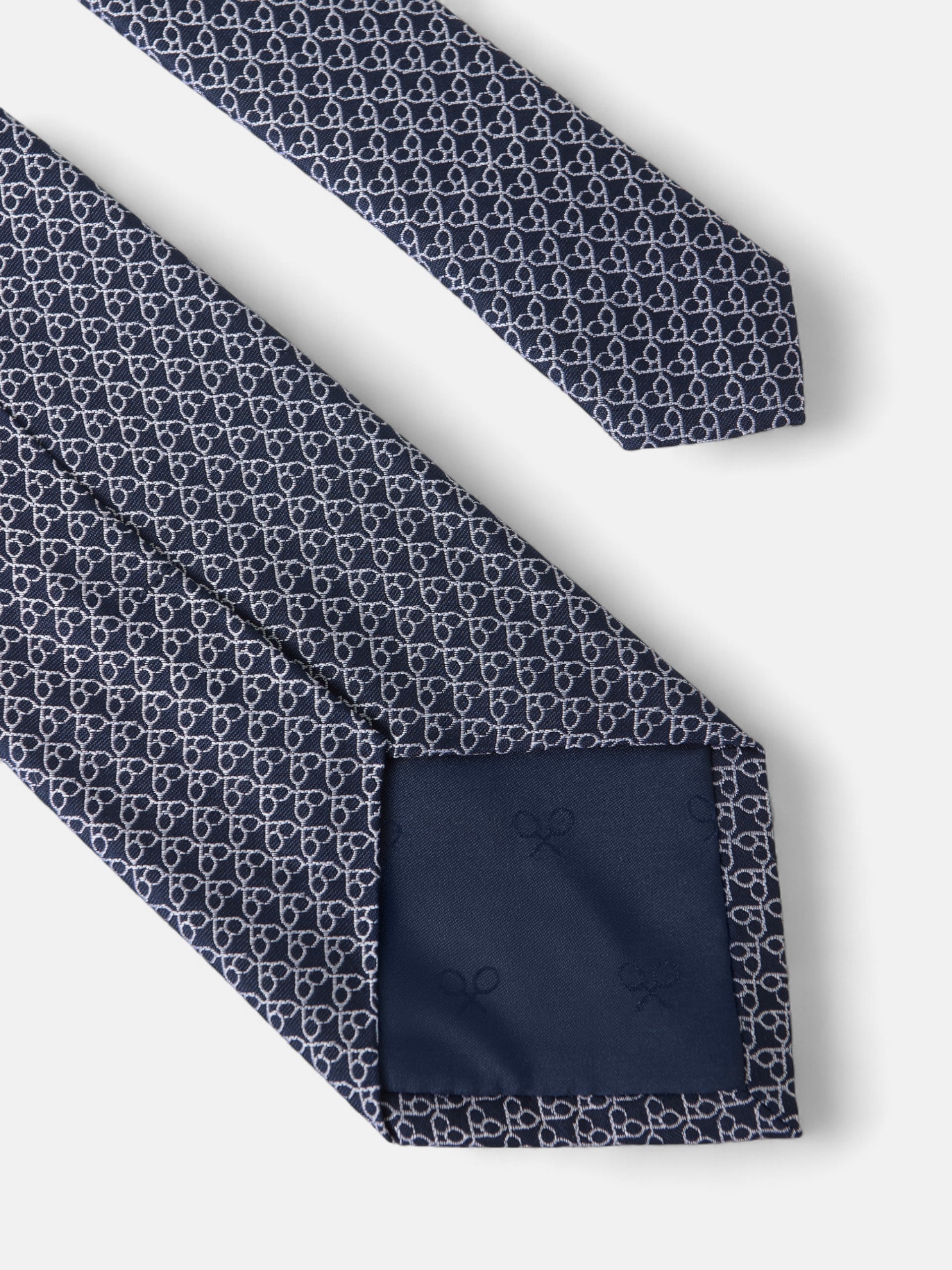 Corbata motivo multiraquetas azul marino