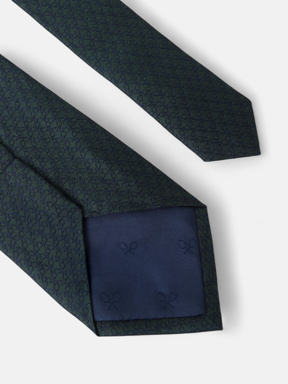 Gravata com padrão multiraquetes verde