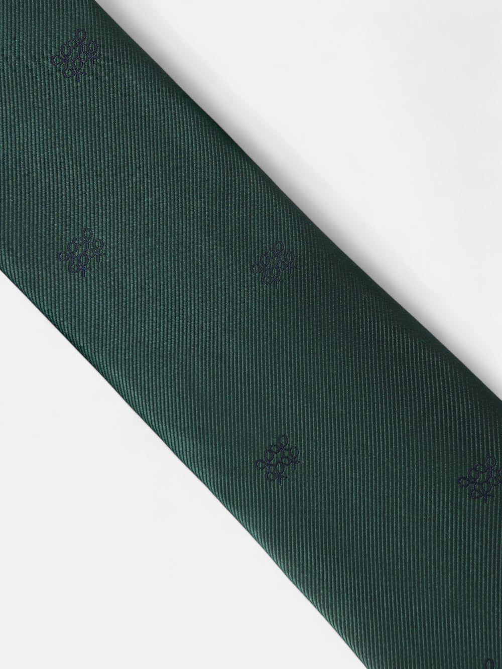 Gravata com padrão geométrico de raquetes verde