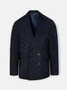 Navy stretch double-breasted suit jacket
