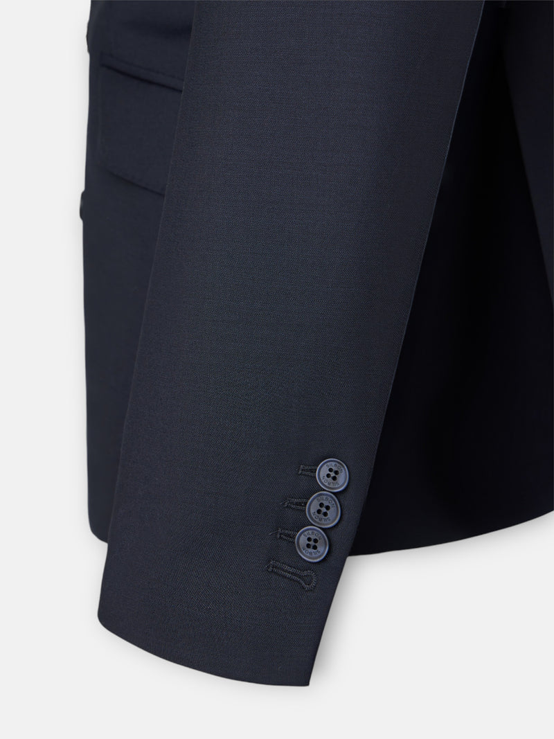 Veste de costume croisée stretch bleu marine