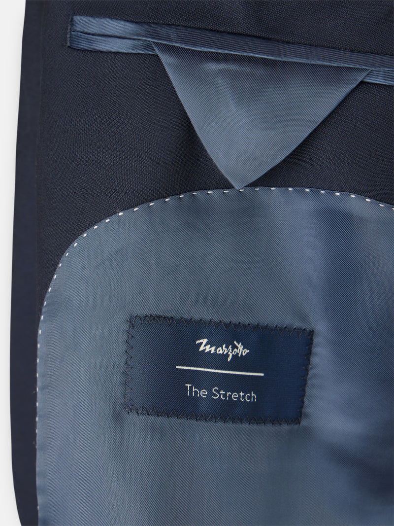 Veste de costume croisée stretch bleu marine