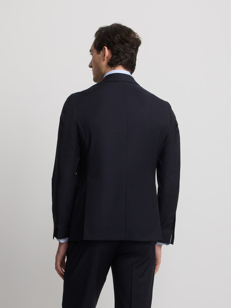Veste de costume croisée stretch bleu marine