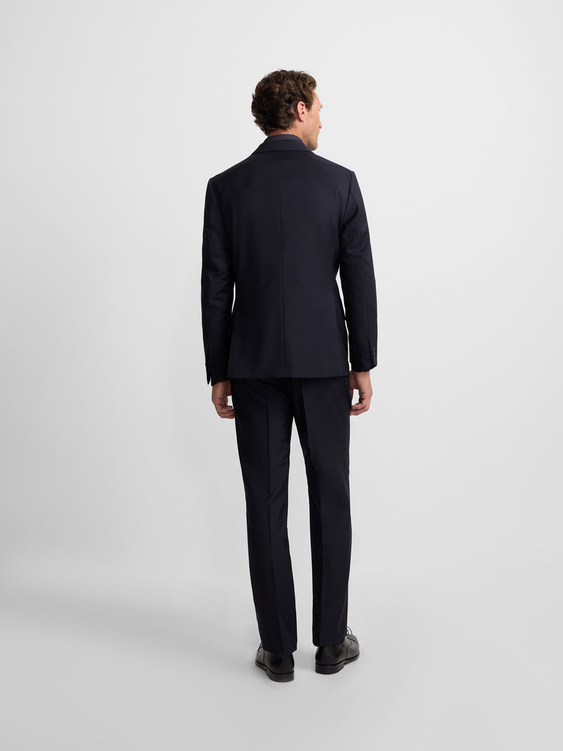 Veste de costume croisée stretch bleu marine