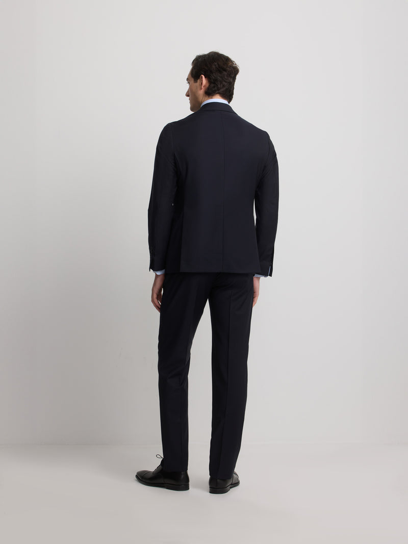 Veste de costume croisée stretch bleu marine