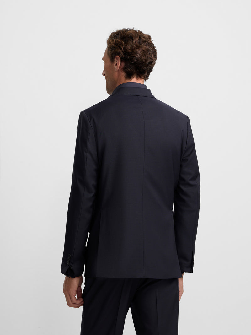 Veste de costume croisée stretch bleu marine