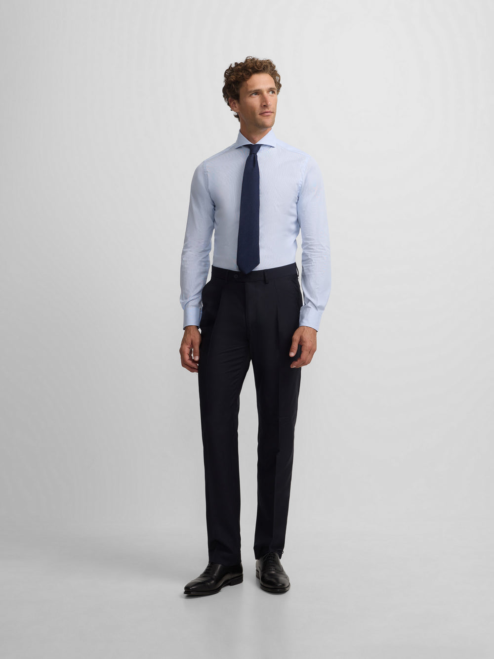 Pantalon traje cruzado stretch navy
