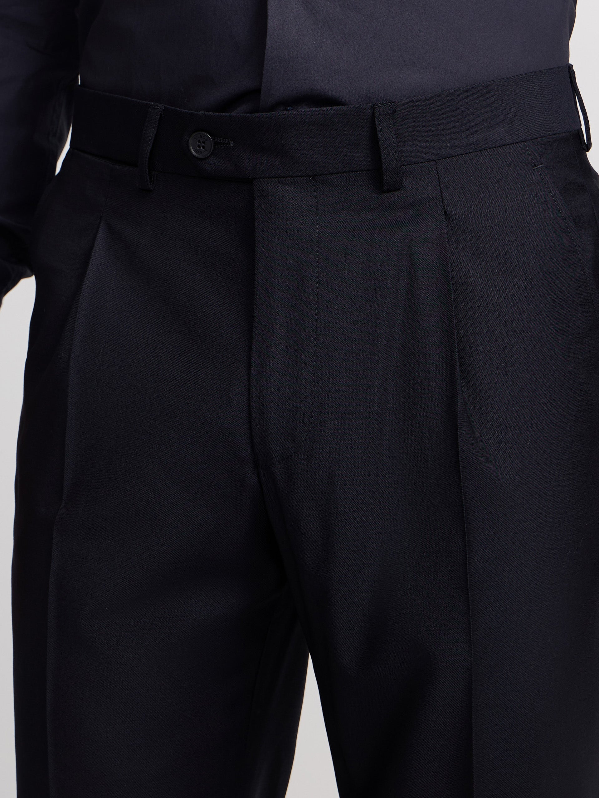 Pantalon traje cruzado stretch navy