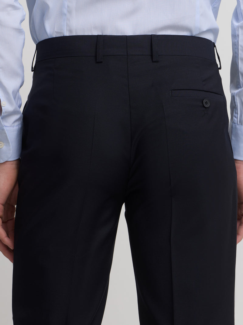 Pantalon de costume croisé stretch bleu marine