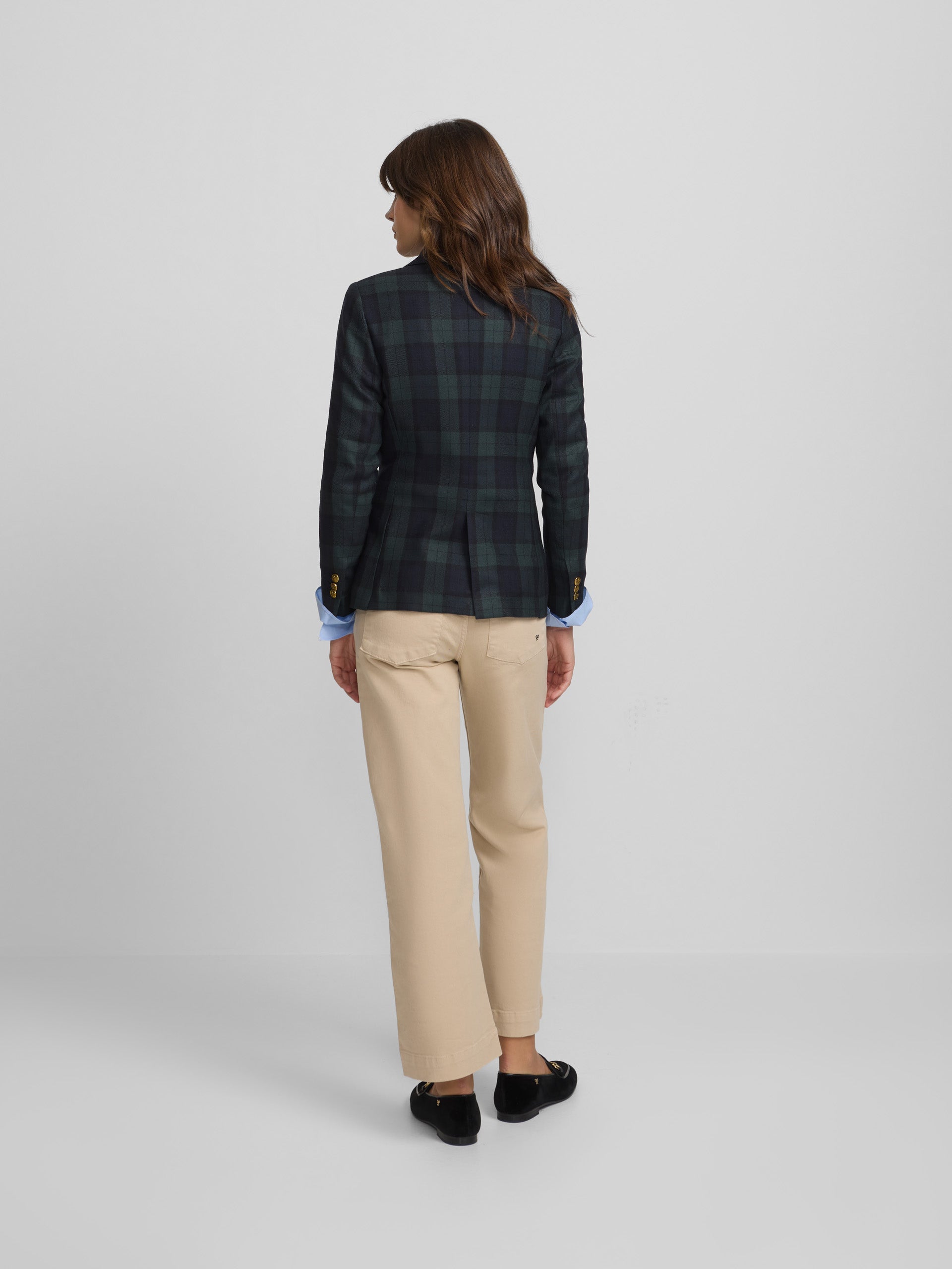 Classic green plaid blazer