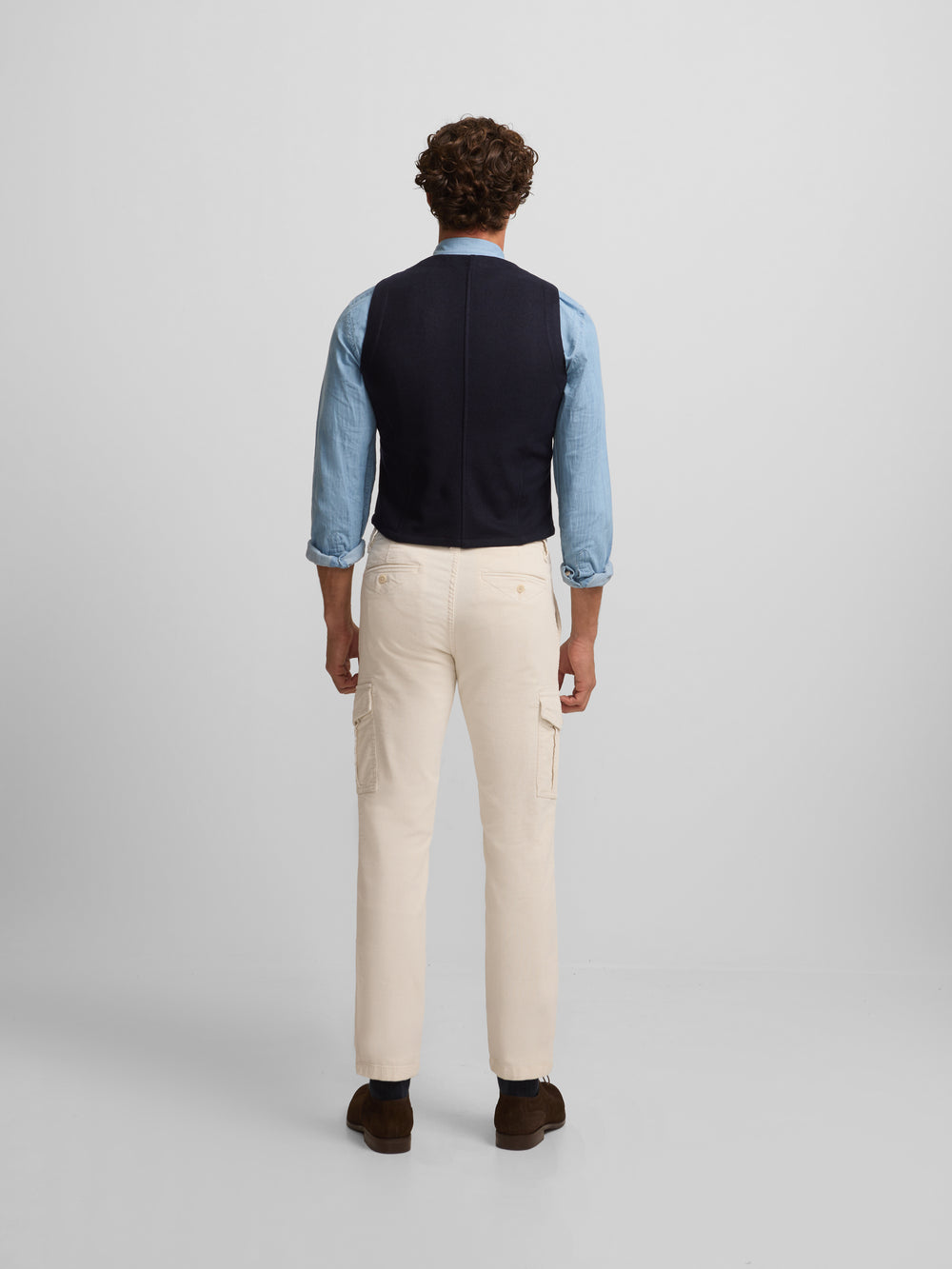 Chaleco recto azul marino