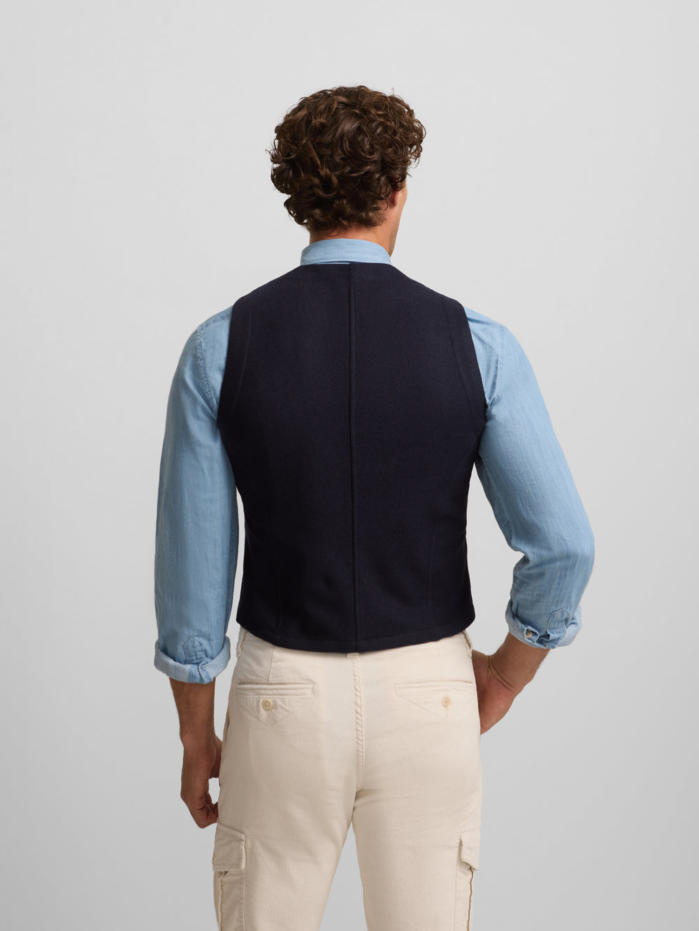 Chaleco recto azul marino