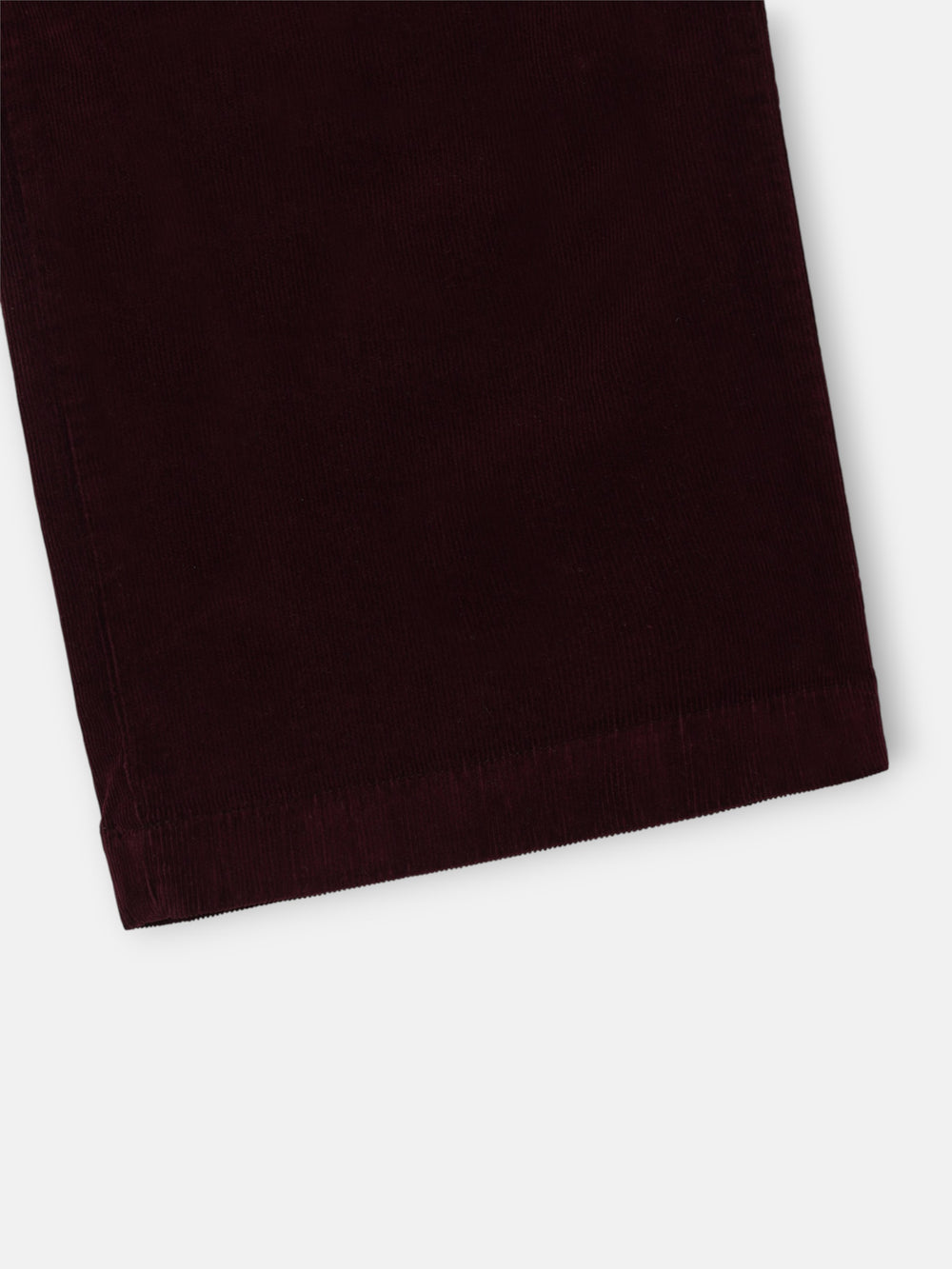 Calças de mulher de perna larga em bombazina bordô