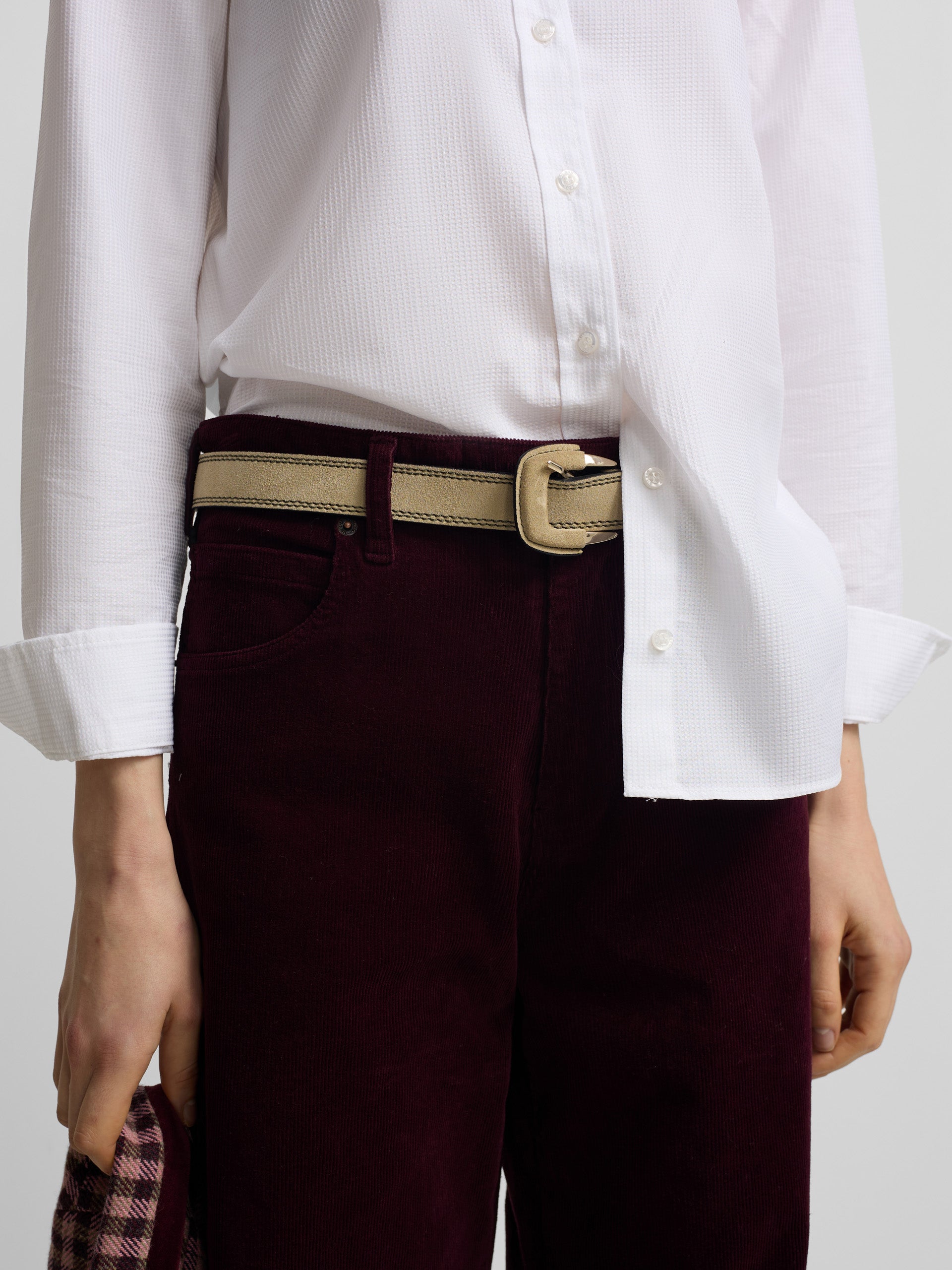 Pantalon woman wide leg pana burdeos