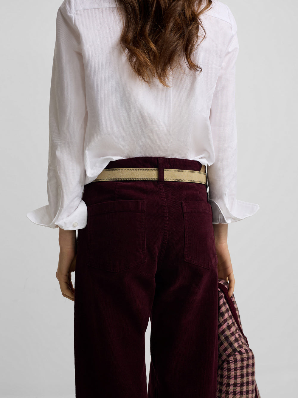 Pantalon woman wide leg pana burdeos