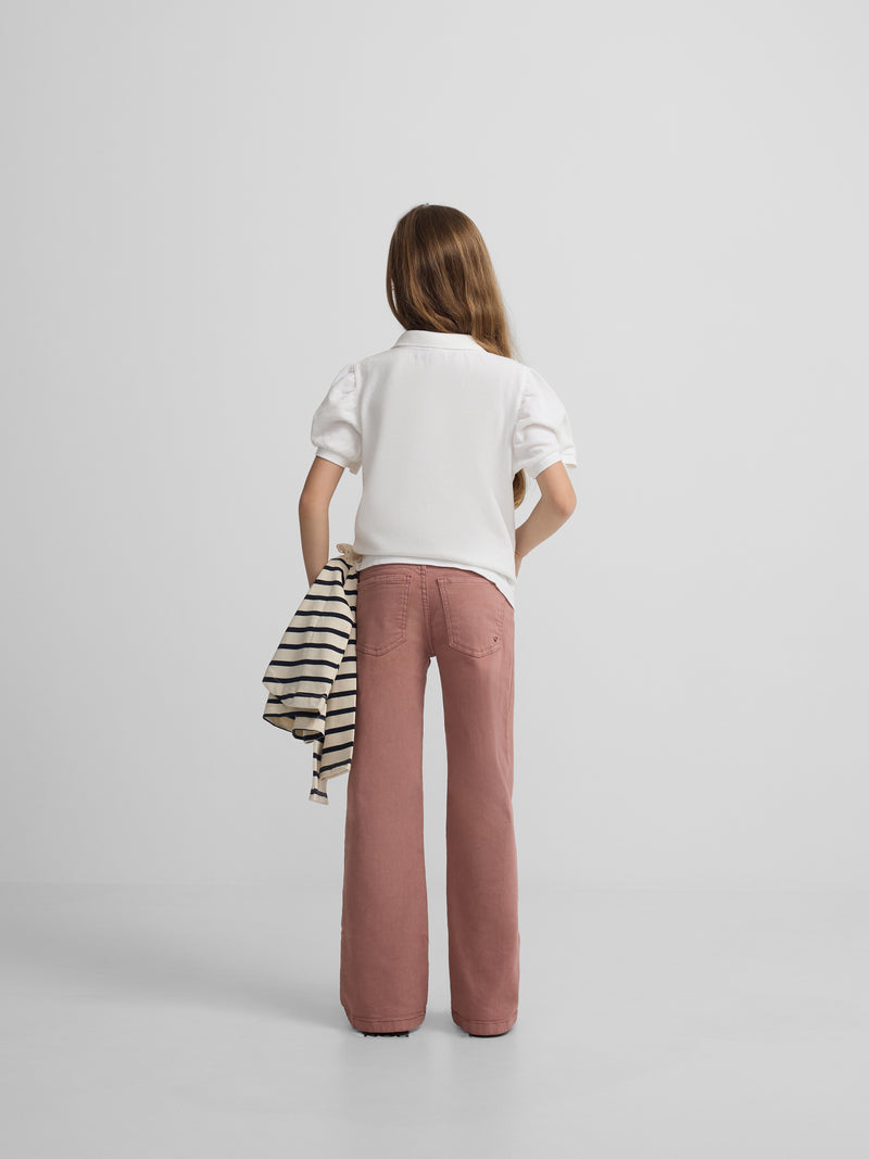 Polo fille classique blanc