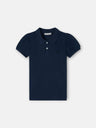 Polo fille classique bleu marine