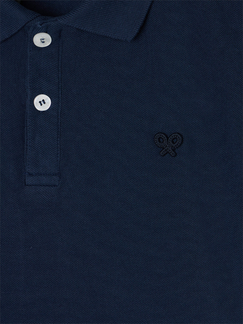 Polo fille classique bleu marine