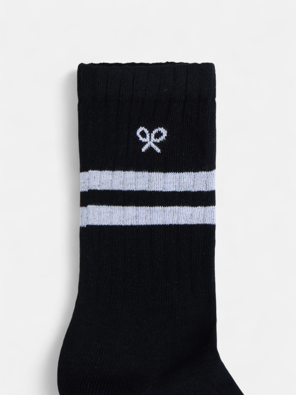 Chaussettes à rayures contrastées noires en forme de raquette