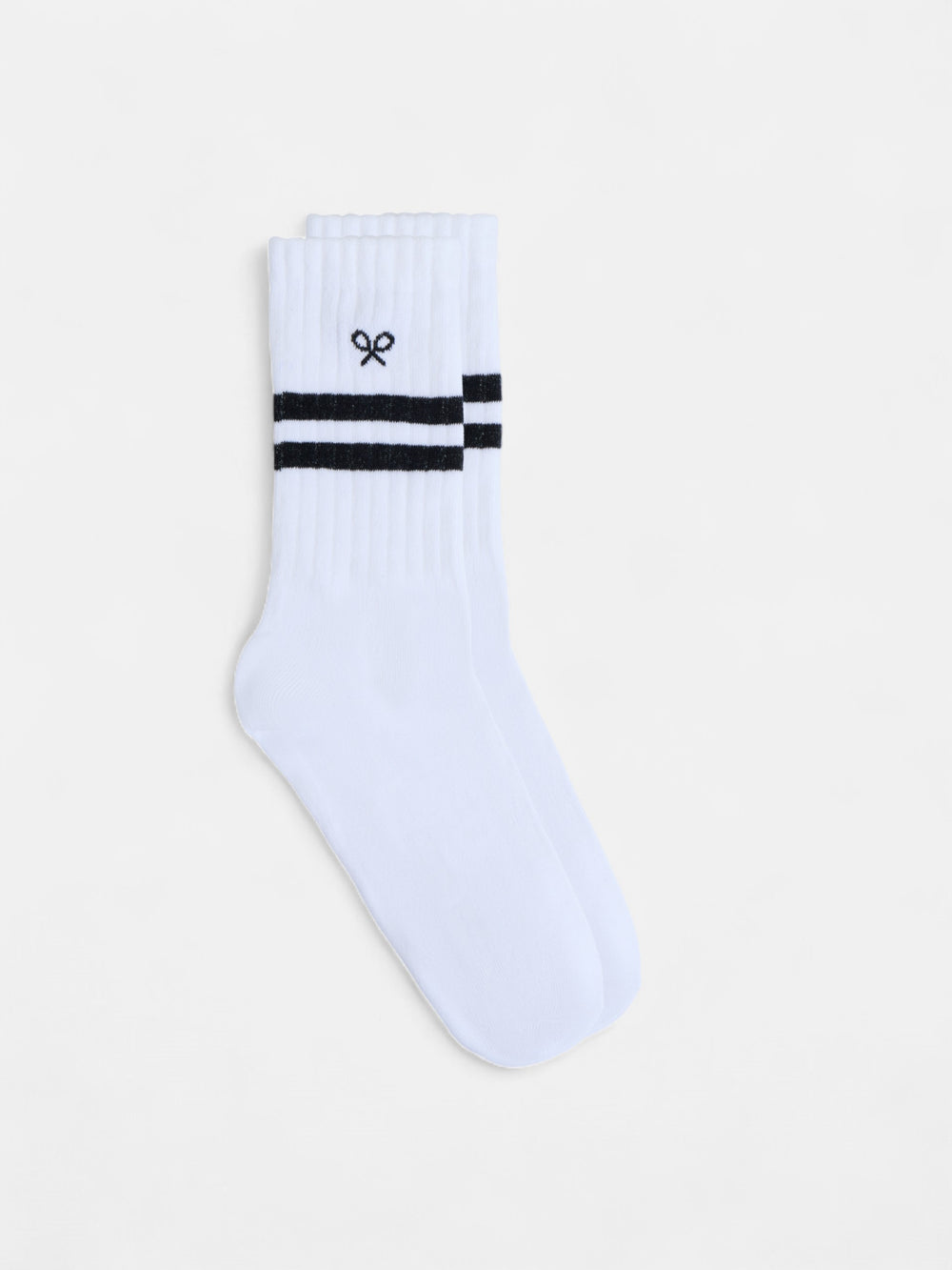 Chaussettes blanches à rayures contrastées en forme de raquette