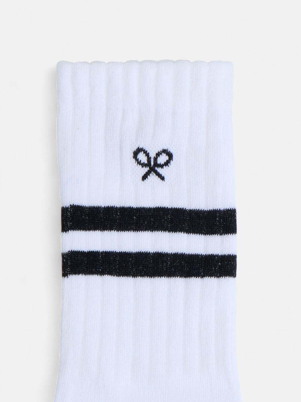 Chaussettes blanches à rayures contrastées en forme de raquette