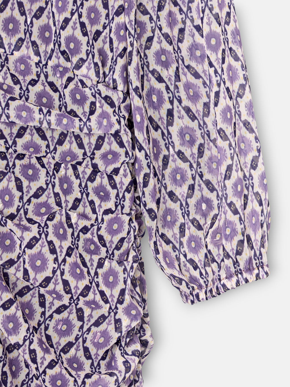 Vestido manga francesa estampado malva