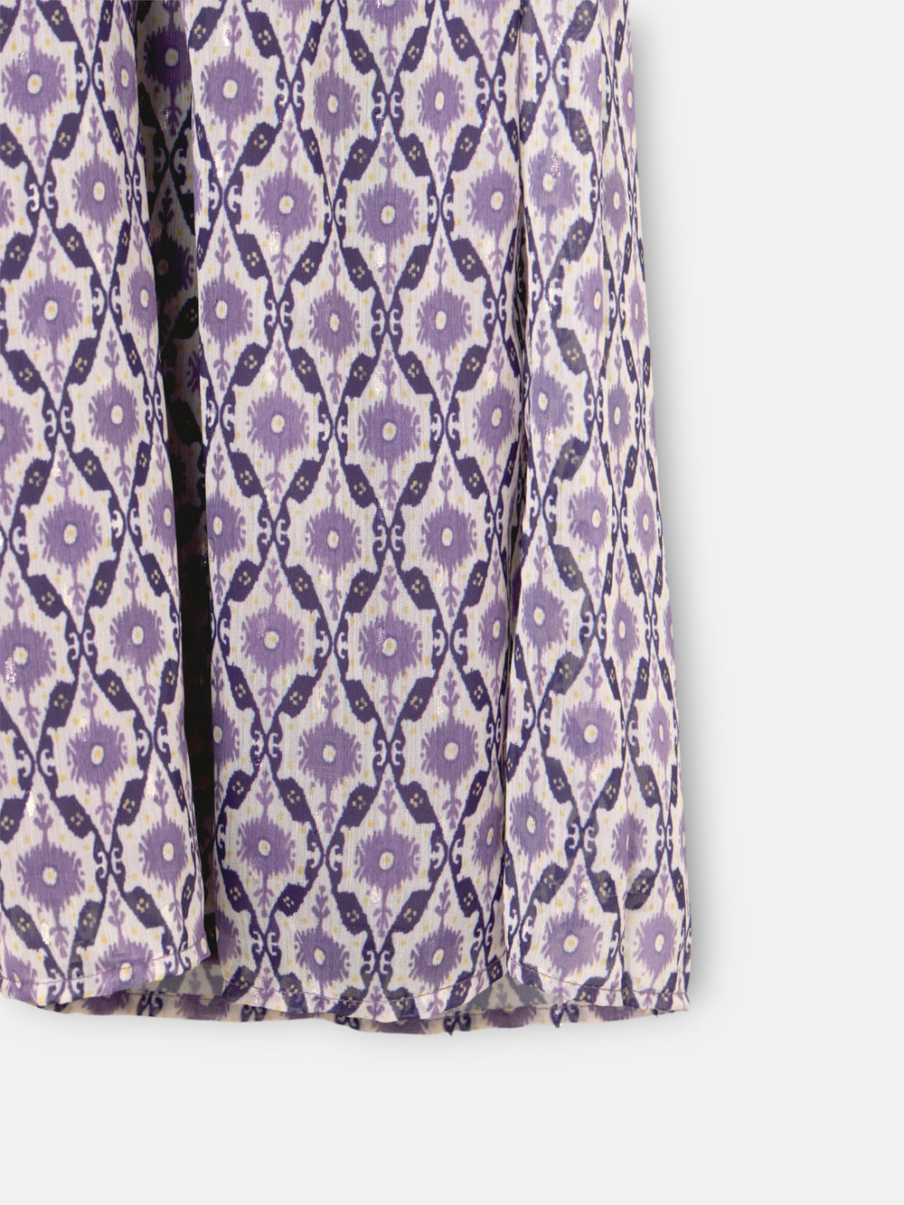 Vestido manga francesa estampado malva