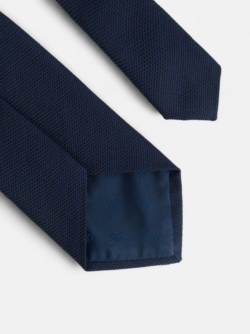 Cravate en laine bleu marine
