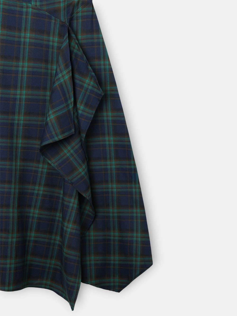 Green plaid midi dress