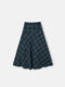 Green plaid midi skirt