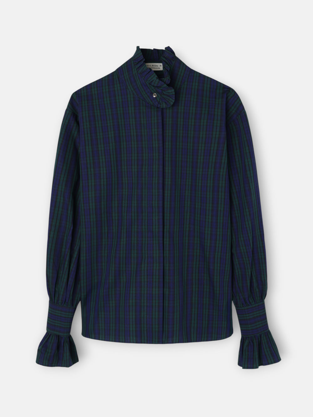 Green plaid collar shirt