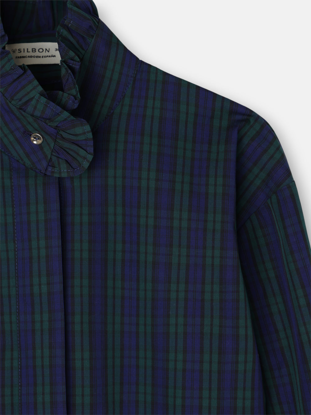 Green plaid collar shirt