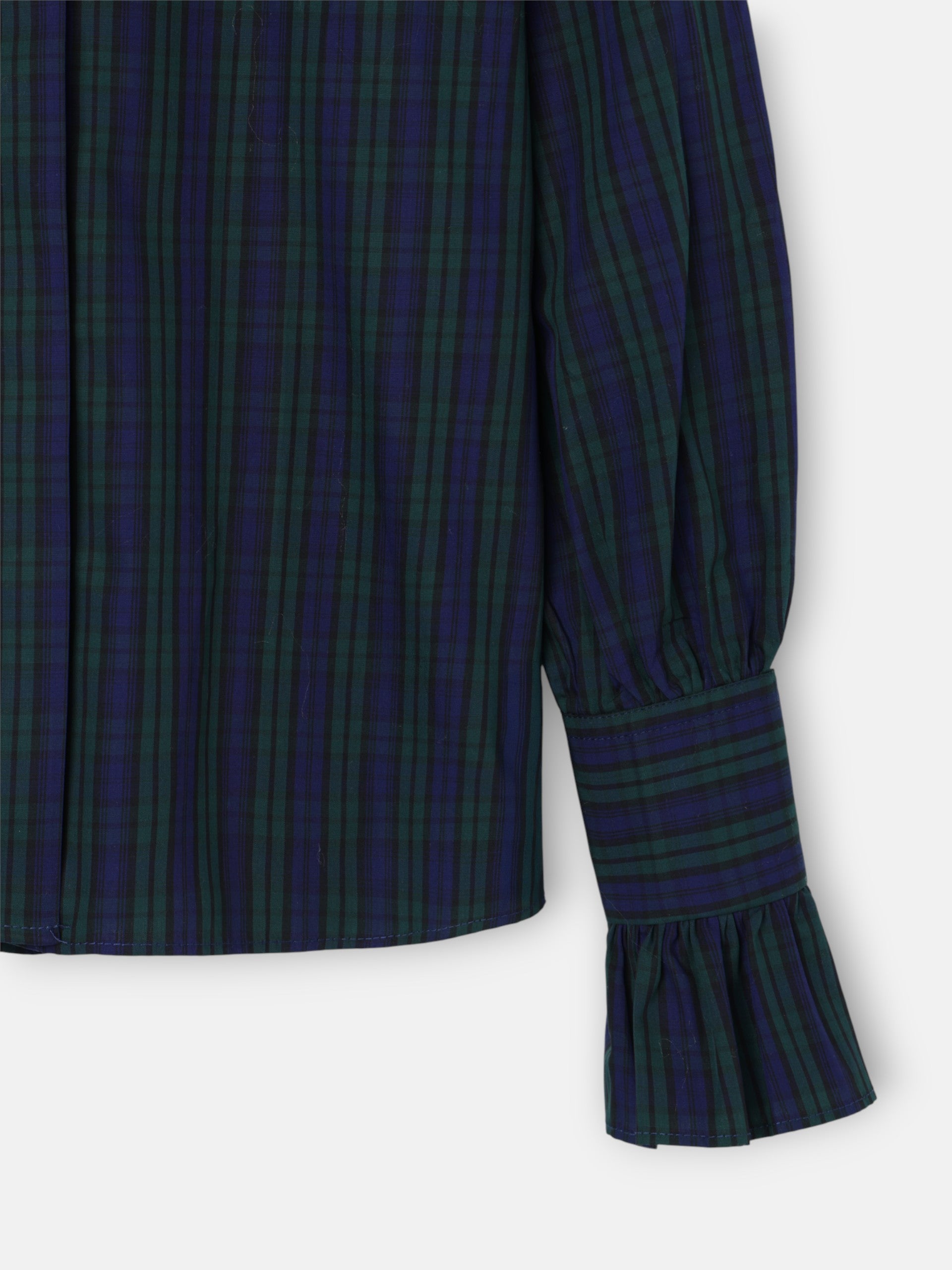 Green plaid collar shirt