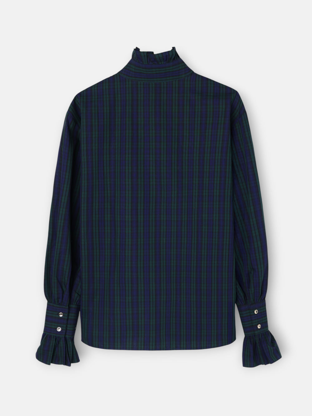 Green plaid collar shirt