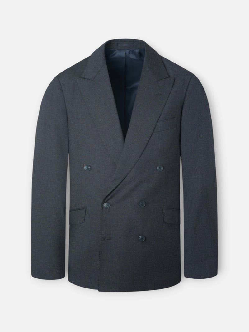 Stretch grey double-breasted suit jacket