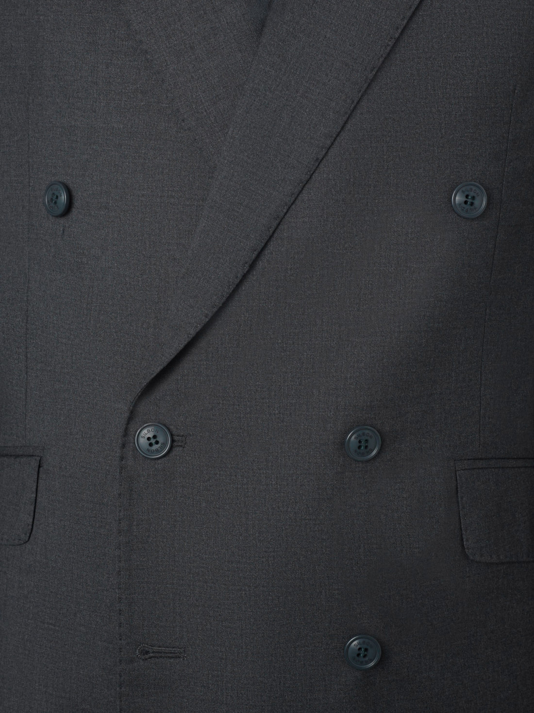 Stretch grey double-breasted suit jacket