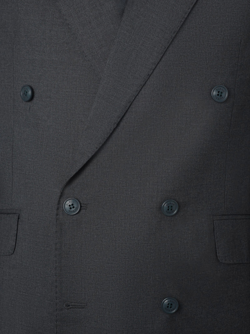 Stretch grey double-breasted suit jacket