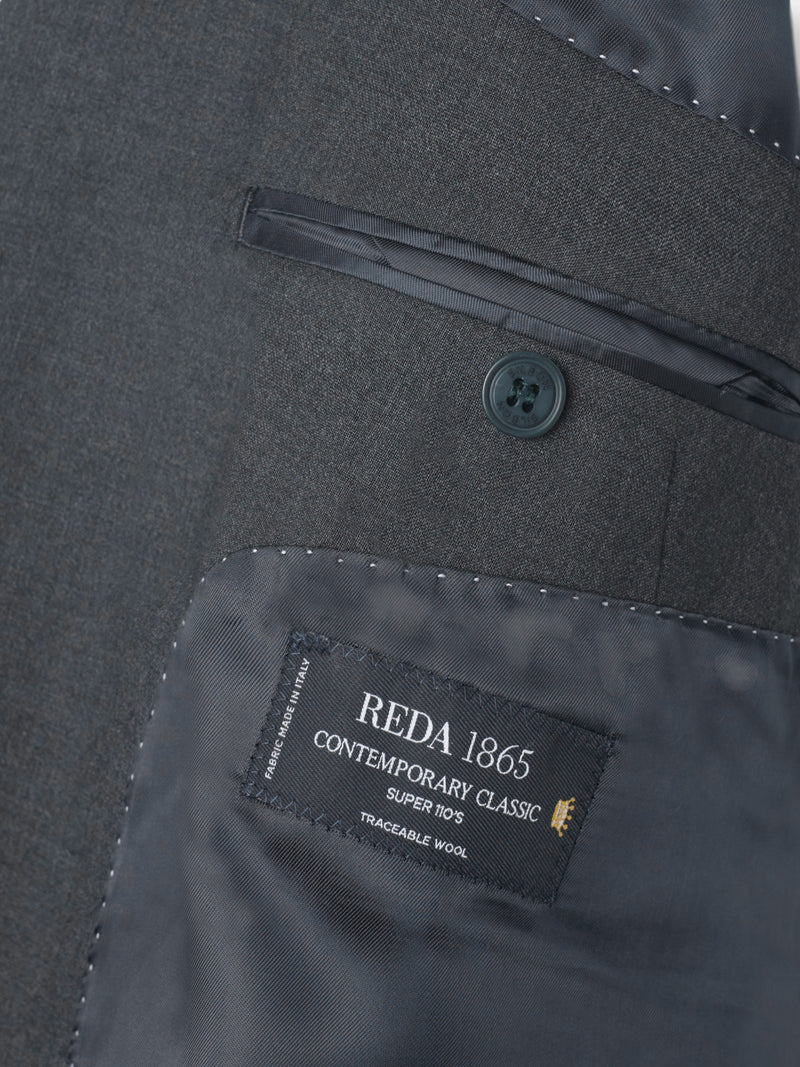 Stretch grey double-breasted suit jacket