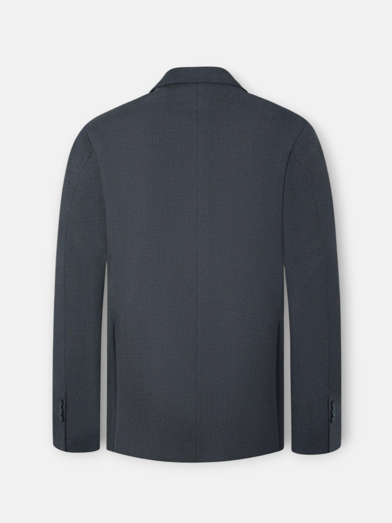 Stretch grey double-breasted suit jacket