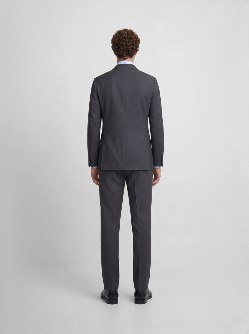 Stretch grey double-breasted suit jacket