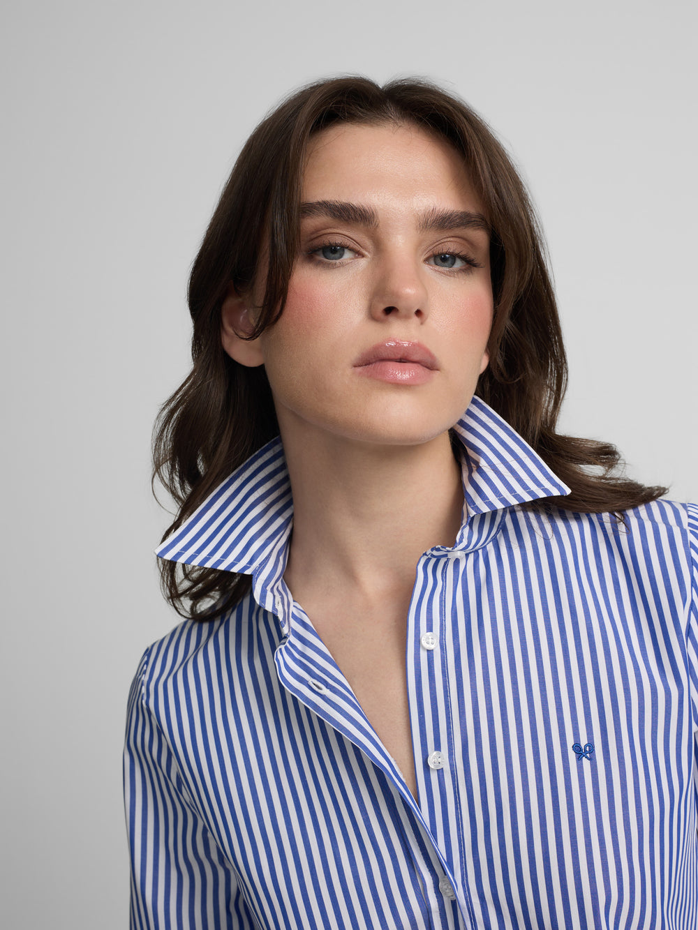 Camisa woman rayas azul y blanco