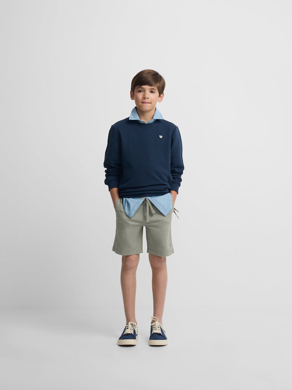 Sweat-shirt enfant minilogo éponge bleu marine