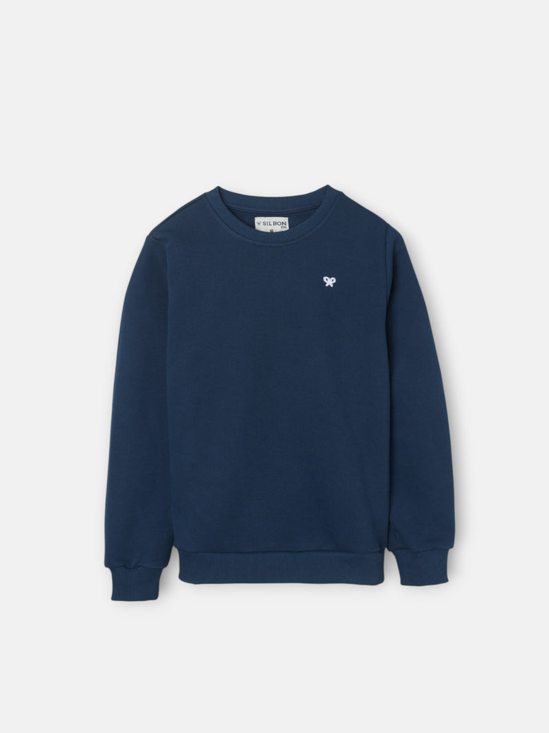 Sudadera kids minilogo rizo azul marino