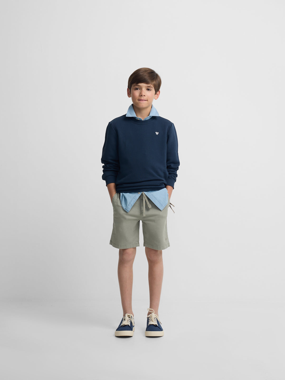 Sweat-shirt enfant minilogo éponge bleu marine