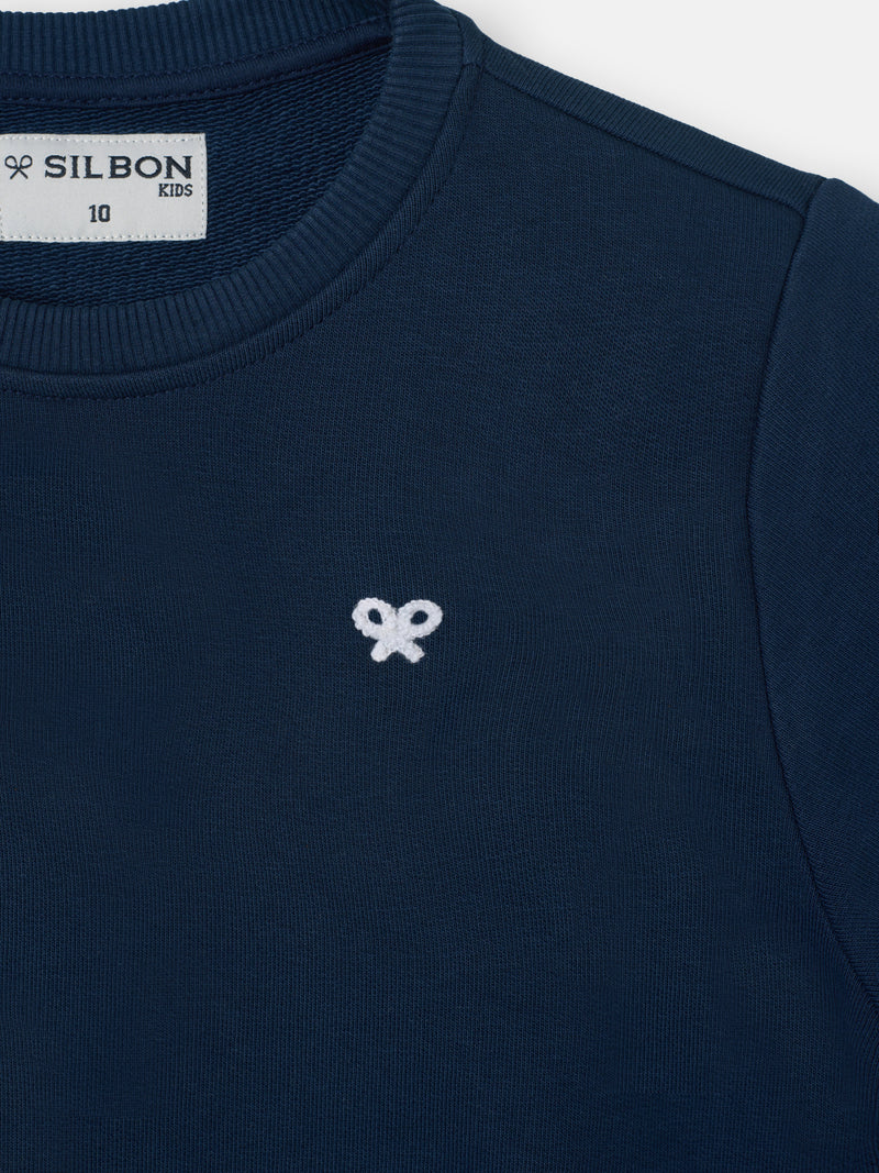 Sudadera kids minilogo rizo azul marino