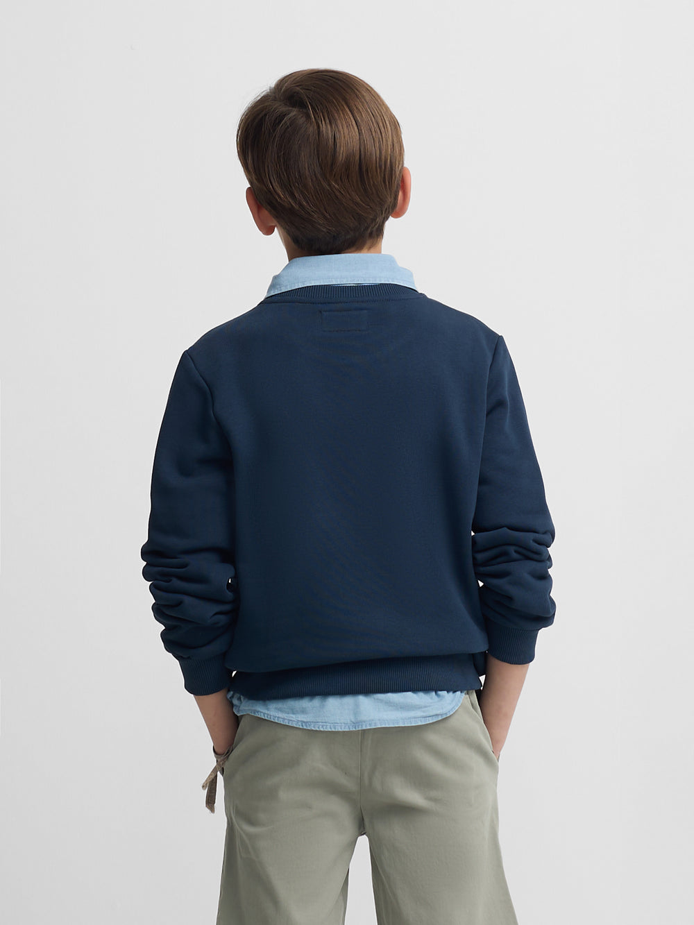 Sweat-shirt enfant minilogo éponge bleu marine
